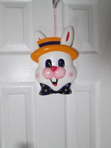 Vintage Plastica Coniglio di Pasqua Coniglio Appeso Porta Decorazione Porta Coniglio **vedi video** - Foto 1 di 12