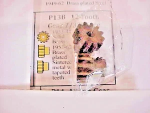 1953-62 2 PCS GILBERT ERECTOR SET PART P-13 B 12 TOOTH BEVELLED GEAR FLAT SCREW - Bild 1 von 2