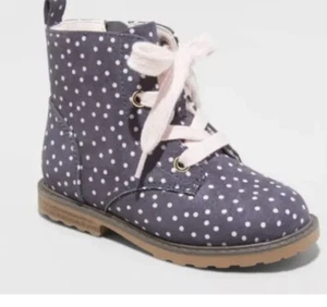 Toddler Girls' Giovanna Lace-Up Zipper Combat Boots Gray - Cat & Jack - SIZE 9 - Picture 1 of 6