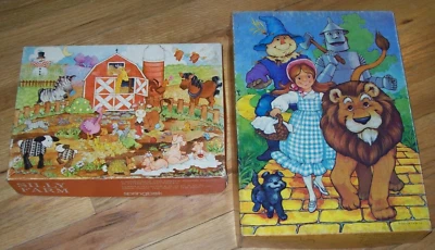 Lot of 2 Springbok Puzzles ~ 100 & 48 pcs ~ WIZARD OF OZ & SILLY FARM ~ COMPLETE - Image 1 of 4