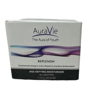 AuraVie Aura of Youth Replenish crema idratante antietà 50 ml/1,75 oz nuova con scatola - Foto 1 di 6