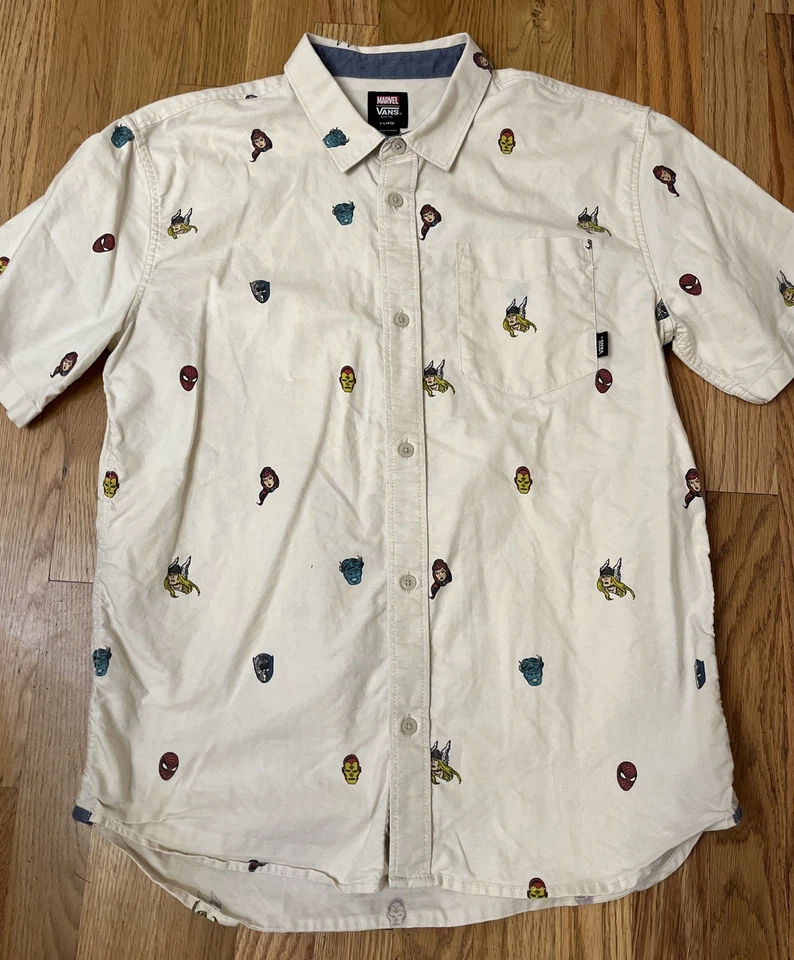 Marvel Vans Shirt Youth Size Xl Button Up Cotton EUC - Image 1 of 4