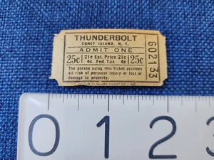 1940s Thunderbolt Roller Coaster - Coney Island, New York Ticket NYC - Picture 1 of 3