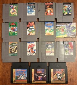 NES Nintendo Baseball Lot 14 Games Bases Loaded 4 Baseball Stars 2 RBI 1 2 3