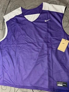 CAMISA NIKE LACROSE REVERSIBLE MORADA Y BLANCA SIN MANGAS CUELLO EN V TALLA 2XL HOMBRE $$ - Imagen 1 de 4