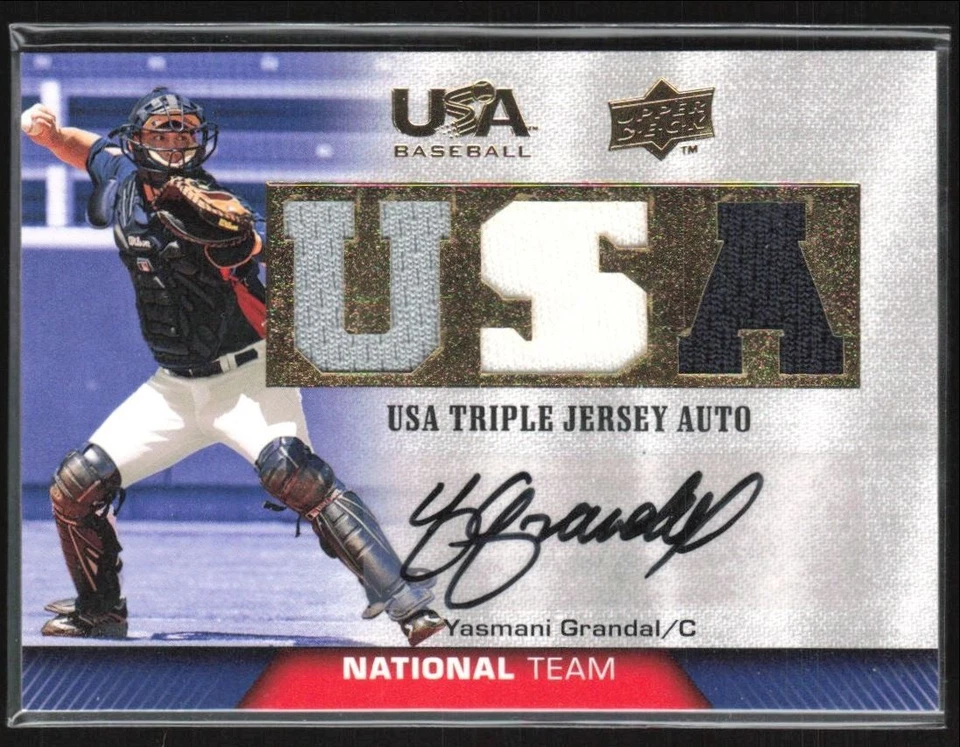 Yasmani Grandal 2009 Upper Deck USA Box Set Triple Auto Jersey B #TJANT-YG USA - Image 1 of 2