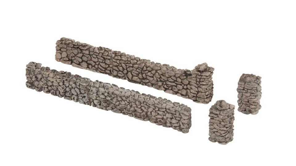 Noch 13171 HO Scale Fieldstone Wall -- 12 Pieces, Total Length 27-9/16" 70cm, 1/ - Image 1 of 1