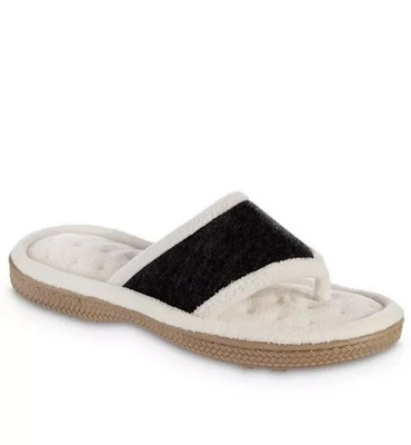 Isotoner Women Nicola Comfort Thong Slippers Black Size Large (8.5-9) NEW - Image 1 of 4