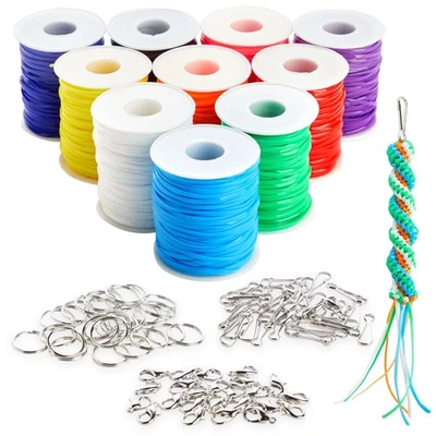 Lanyard String Boondoggle Kit for Keychains and Bracelets (100 Total Pieces) - Image 1 of 4