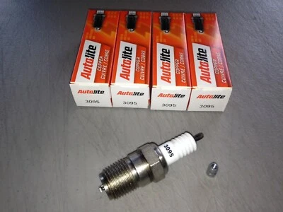四(4) Autolite 3095 火花塞套装 适合 Hit/Miss Maytag 92 旧车/卡车/农场 — 第 1/2 张图片