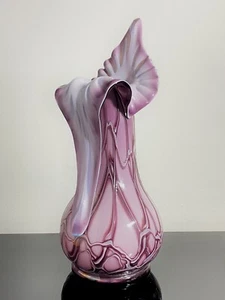 Vintage ESSIE ZAREH Baijan 16" Tall Jack In The Pulpit Purple Amethyst Vase - Picture 1 of 12