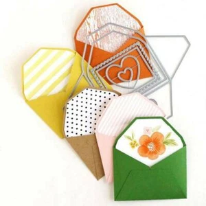 SPECIAL ENVELOPE WITH MESSAGE CARD INSERT 4 HEARTS AND ENVELOPE LINER # ch416 - Picture 1 of 5