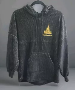 NWT Walt Disney World 50th Anniv Corduroy Pullover Hoodie Black XS Spirit Jersey - Picture 1 of 18