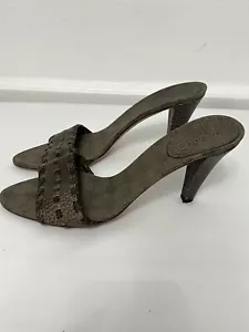 Gucci Vintage Brown Canvas GG Logo Slide / Mule Heels Size UK7 / EU40 - Picture 1 of 10