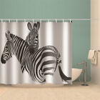 Strong Zebra Black Back 3D Shower Curtain Waterproof Fabric Bathroom Decoration