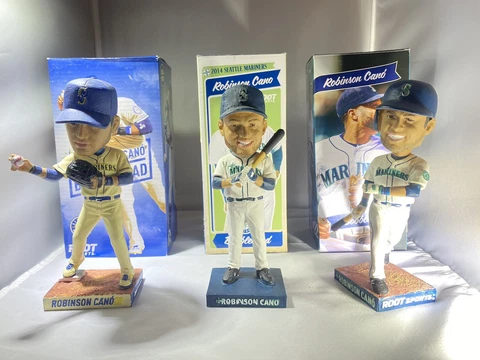 Robinson Cano 3 pack BOBBLEHEADS 2014 & 2015 SGA Seattle Mariners - New in Box Cover