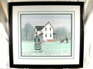 P. Buckley Moss The Farm House gerahmter Druck 23 7/8" x 26 3/4" 1994 - Bild 1 von 12