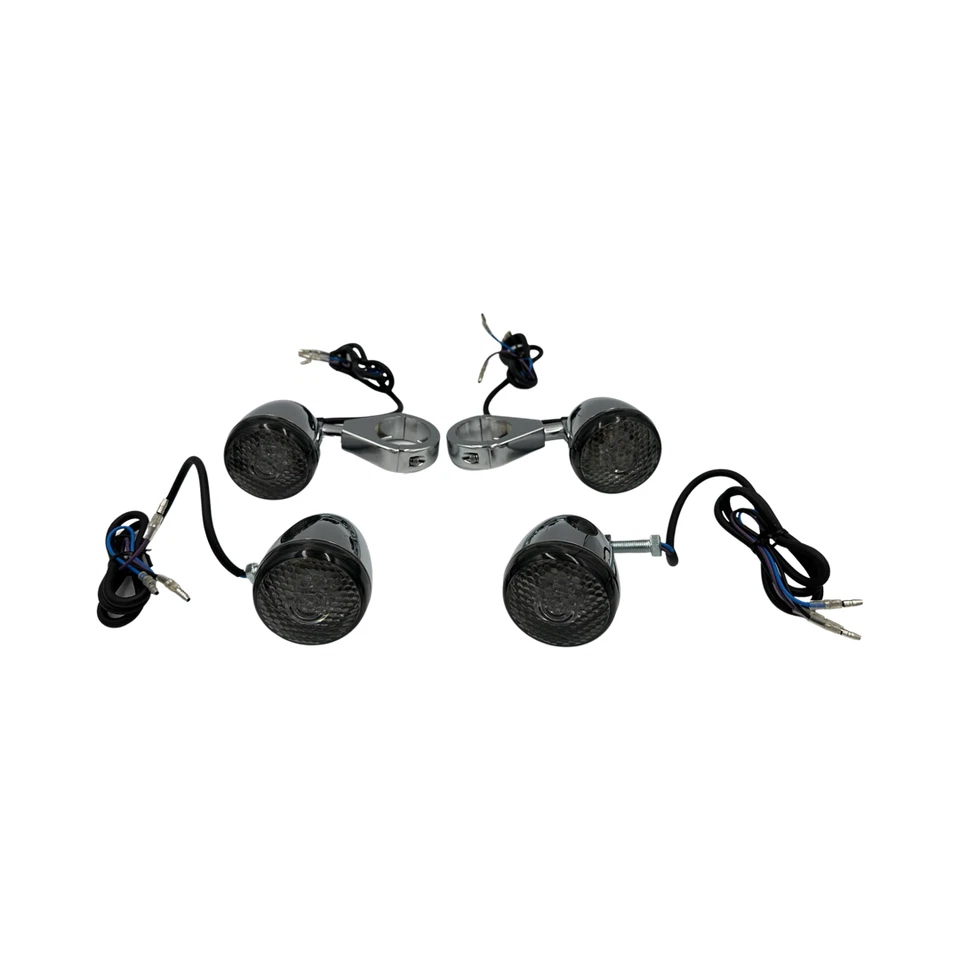 KIT DE INTERMITENTE LED BALA DELANTERA/TRASERA 360 TWIN HARLEY DAVIDSON CON SOPORTES DE HORQUILLA 4X Foto 1 de 1