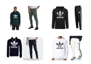 Mens Adidas Fleece Hoodie & Jogger Set Pants Hooded Pullover Outfit New