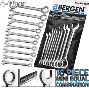 BERGEN Mini Spanners 10pc Model Makers Mini Small Combination Wrench Set 4m-11mm