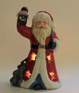 Portacandela Babbo Natale in ceramica include 5 luci da tè - Foto 1 di 12