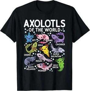 Axolotls Of The World Cute Kawaii Axolotl T-Shirt - Picture 1 of 2