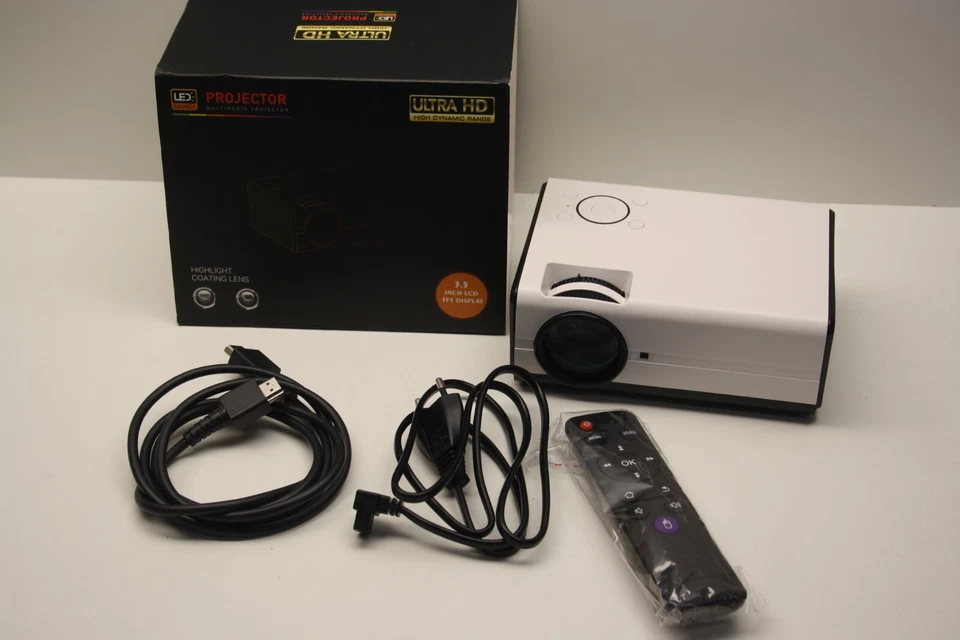 4K Projektor HD 13000LMS 1080P Beamer WiFi LCD Heimkino HDMI Multimediaplayer - Bild 1 von 1