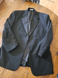 43 Regular Gianni Roma Black Wool Ventless Suit Coat Sports Jacket Formal Wear - Picture 1 of 2