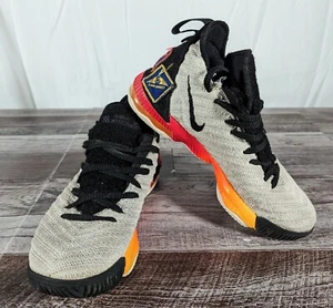 Nike Lebron James XVI 16 Strive GS 4.5Y White Orange Black Gray - Picture 1 of 7
