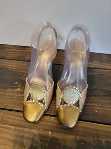 SALVATORE FERRAGAMO Pointed Slingback Metalic Leather Heels Women Size 7.5 - Picture 1 of 22
