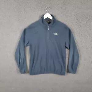 THE NORTH FACE Fleece Jacket Mens M Blue 1/4 Zip Pullover Polartec Glacier - Picture 1 of 12