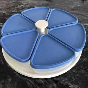 Tupperware Lazy Susan Drehteller 6 Tortenkeilförmige Behälter - Vintage - Bild 1 von 4