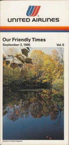 United Airlines system timetable 9/3/86 [308UA] Buy 4+ save 25% - Picture 1 of 1