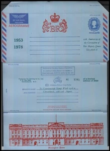 NEW ZEALAND 1978 AEROGRAMME 25TH ANNIVERSARY QEII CORONATION (ID:032/D6693) - Picture 1 of 1
