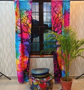 Dry Tree Boho Mandala Cotton Hippie Tapestry Door Curtain Decor Window Curtain - Picture 1 of 2