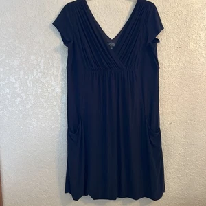 Adrianna Papell Women's Black V neck Casual Dress Size 18w With Lining - Picture 1 of 8