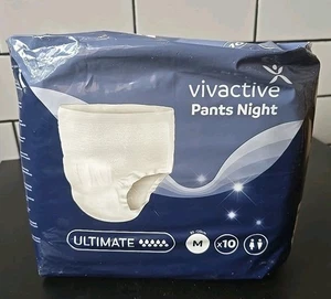 Vivactive Ultimate Incontinence Night Pants Size M (80-120cm) 10 X Pads - Picture 1 of 4