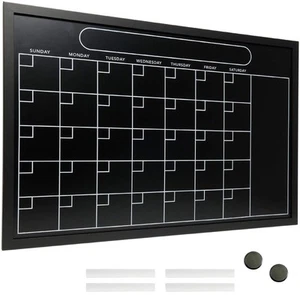Magnetic Calendar Chalkboard Large 20"x30" Black Board Weekly Monthly Format ... - Picture 1 of 4