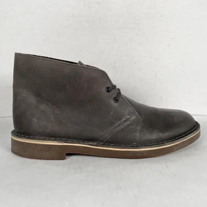 Clarks Desert Chukka Botas Para Hombre Talla 9.5 Gris Cuero Zapatos Informales con Cordones - Imagen 1 de 10