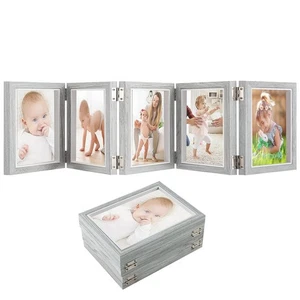 4x6in 5 Folding Accordion Picture Frame - Foldable Hinged Collage Photo Frame... - Picture 1 of 8