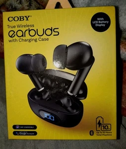 Auriculares True Wireless Pro Coby TWS Siri Google Assistant Micrófono Inalámbrico Negro Nuevos - Imagen 1 de 6
