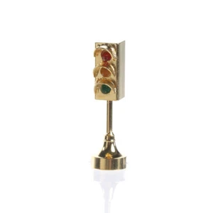 Bulk Package of 6 Miniature Brass 1-1/4" Traffic Lights - Picture 1 of 4
