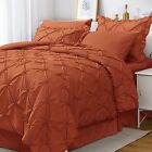 JOLLYVOGUE Queen Comforter Set 7 Pieces, Burnt Orange Bed in a Bag Comforter Set