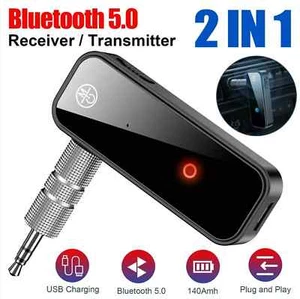 Bluetooth 5.0 Audio Transmitter Receiver 3.5mm AUX USB Dongle Adapter for TV/Car - Imagen 1 de 14