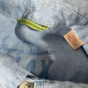 Tommy Bahama Shirt Mens Large Blue 100% Linen Tropical Hawaiian Island Relax - Picture 1 of 6