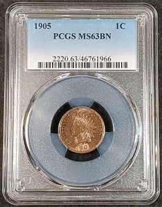 1905 Indian Head Cent PCGS MS63BN 2220.63/46761966 Exquisite Coin Rare - Picture 1 of 10