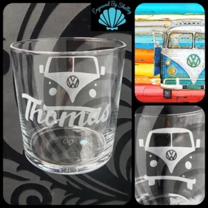 Personalised VW Campervan Camper Van Camping Enthusiast Whiskey Tumbler Gift  - Picture 1 of 12