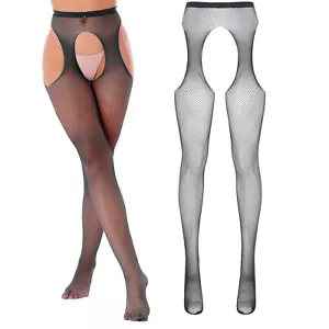 Womens Sexy Lingerie Hollow Out Stockings Crotchless Pantyhose Fishnet Tights - Picture 1 of 51