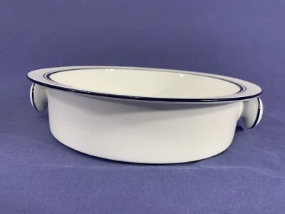 Dansk 'Christianhavn' White / Blue Double Handled Microwave Safe Serving Bowl - Image 1 of 4