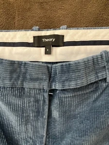 Theory (used) Blue Indigo corduroy trouser pants Size 8 - Picture 1 of 15